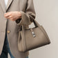 Genuine Leather Bucket Tote – First‑Layer Cowhide, Large Capacity