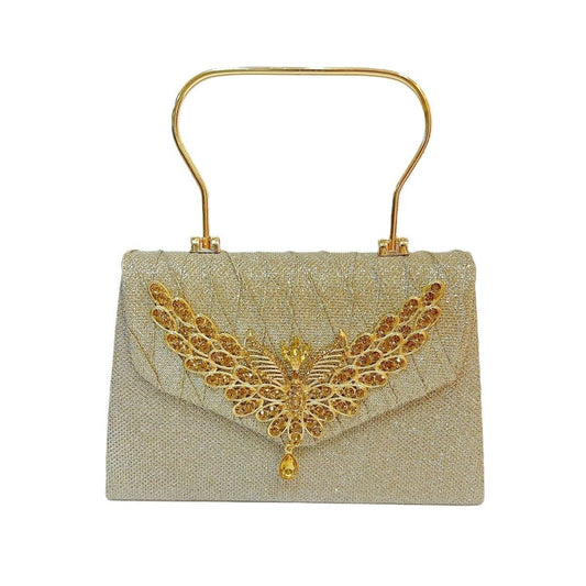 Gold Retro Sequin Shoulder Messenger Bag – European‑American Vintage Clutch